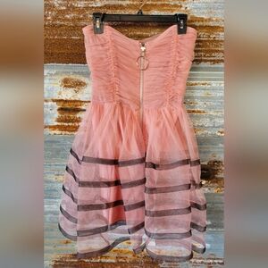 Betsey Johnson vintage front zip size 8 Pink / Black mini dress